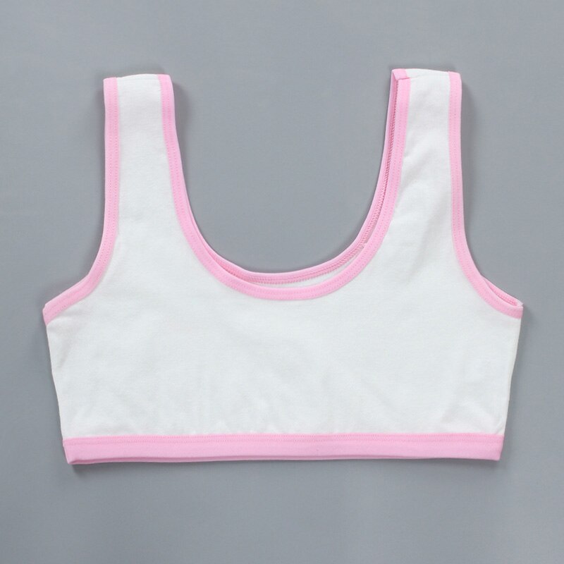 7-14 Years Teen bra girl Underwear vest Cotton Spandex Big Girl's Sport Adolescente Kids Underwear Letter Racerback Training