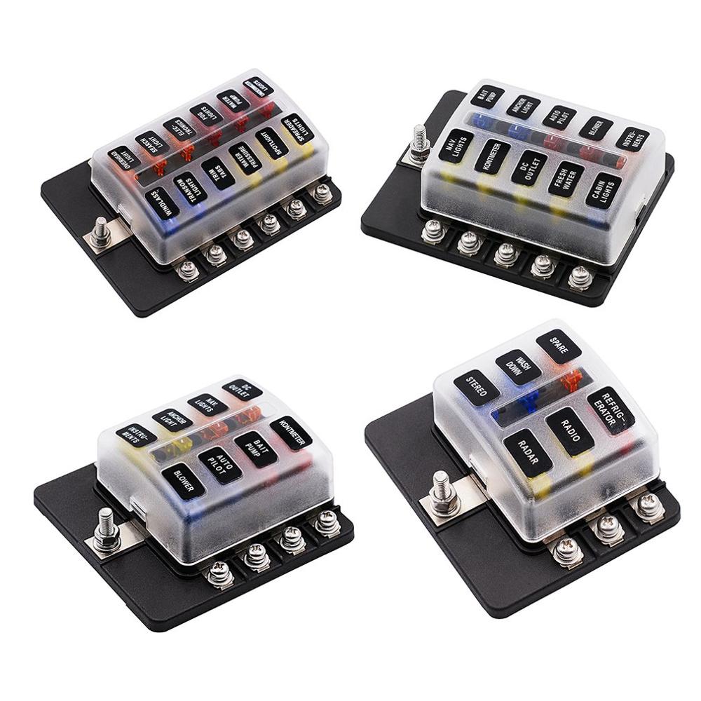 Fuse Box With LED Indicator Screw Terminal Block Modified Fuse Box Holder Insurance Insert 12 Road Motorhome RV