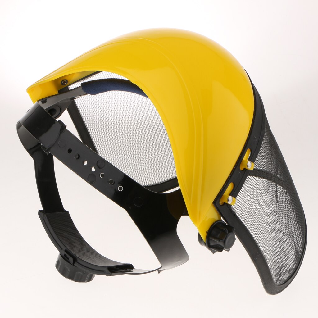 2 Pack Face Shield Steel Mesh Visor Adjustable Sweatband and Mesh Visor for Weeding, Sawing Wood