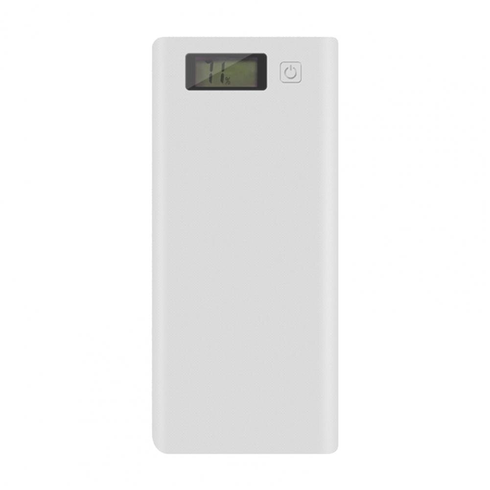 Praktische powerbank-hülle aus kunststoff, tragbare powerbank-box mit komfortablem griff, 2 usb-anschlüsse , 8 x akkus 18650 mobile powerbank: Weiß