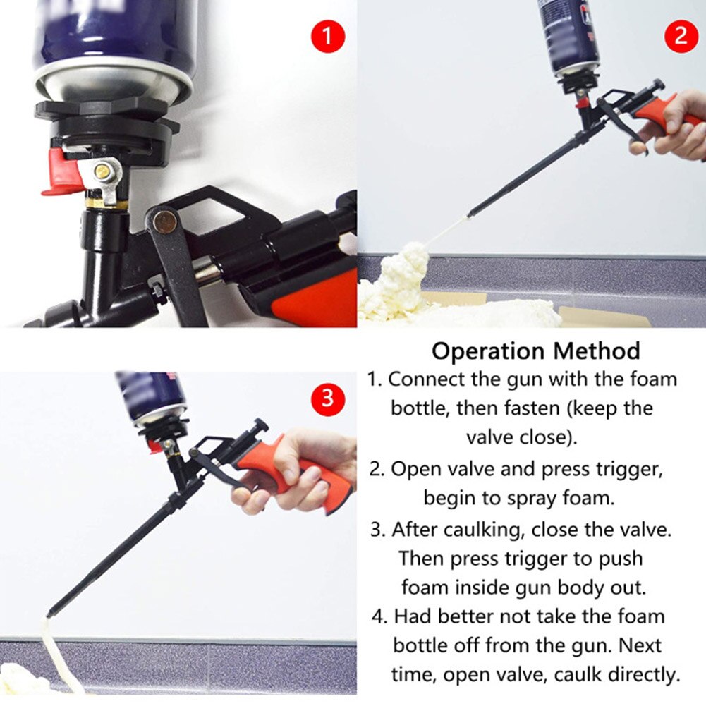 Schuim Spuit Zware Lance Home Office Afdichting Bouw Tool Pu Uitbreiden Aluminium Draagbare Breeuwen Ergonomisch Handvat