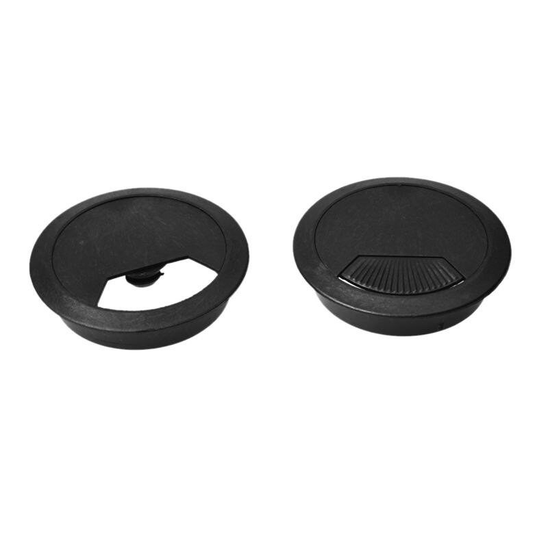 20pcs PC Computer Desk Grommet Wire Hole Cap Cable Cover 60mm Black