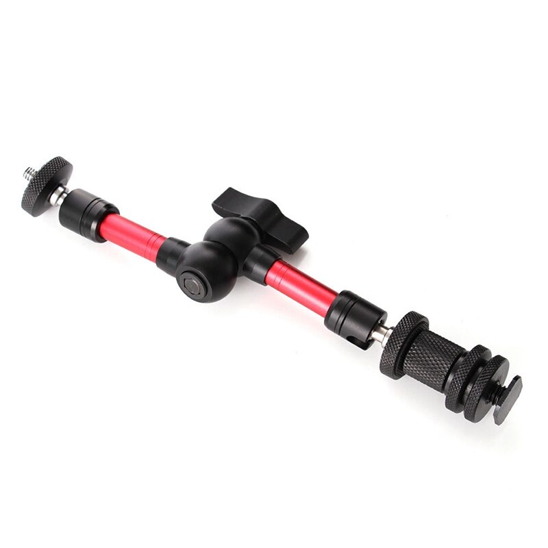 Fotga 7 Inch Instelbare Wrijving Scharnierende Ic Arm Rood Met 1/4 Inch Schroef Voor Dslr Rig Lcd Monitor Led Licht