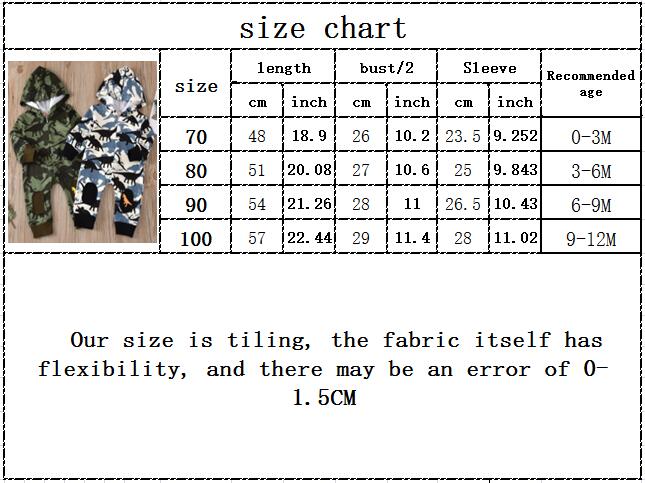 -né enfant en bas âge enfants bébé garçon infantile barboteuse Camouflage dinosaure combinaison à capuche vêtements à manches longues tenues 0-12M