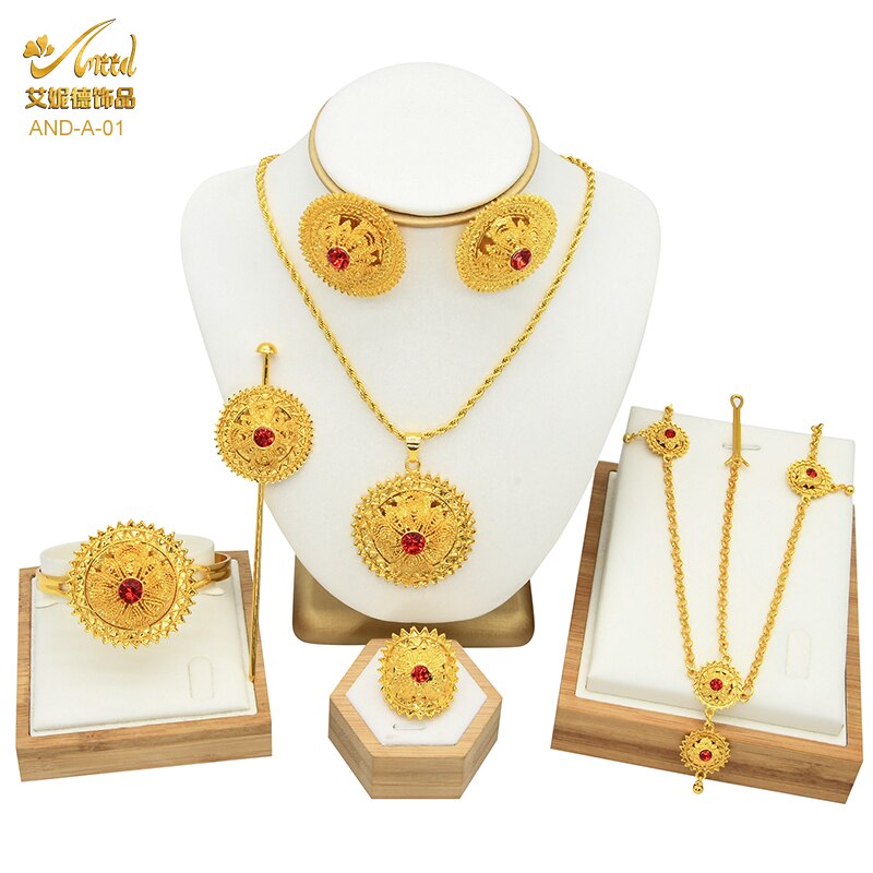 Brautschmuck Set Mit CZ Steinen - Marquise Blatt Design Halskette & Ohrringe
