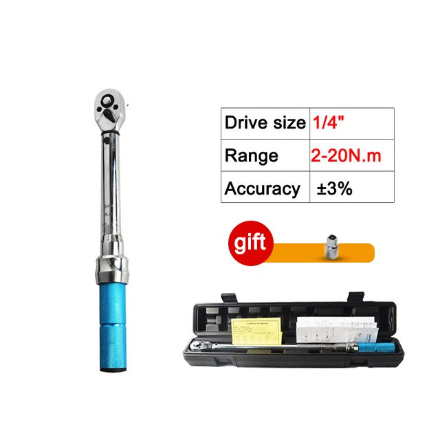 1/4 1-6Nm 2-20Nm 5-25Nm Preset Torque Wrench chrome Hand Spanner Ratchet Wrench small range changeable head torque wrench: 2-20Nm