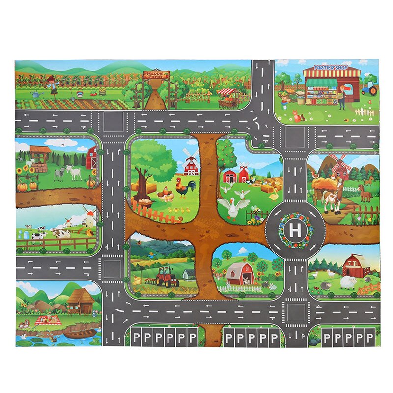 Barneteppe utviklingsmatte eva skum baby lekematte leker for barn matte lekematte gåter tepper bil spor matte baby treningsmatte: 130 x 100cm b