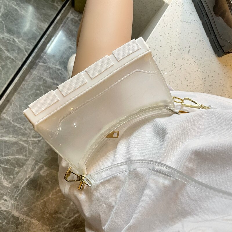 Pvc Mini Bag Vrouwen Handtas Shopper Portemonnees Meisjes Mode Toevallige Effen Kleur Schoen Vorm Jelly Bag Crossbody tassen