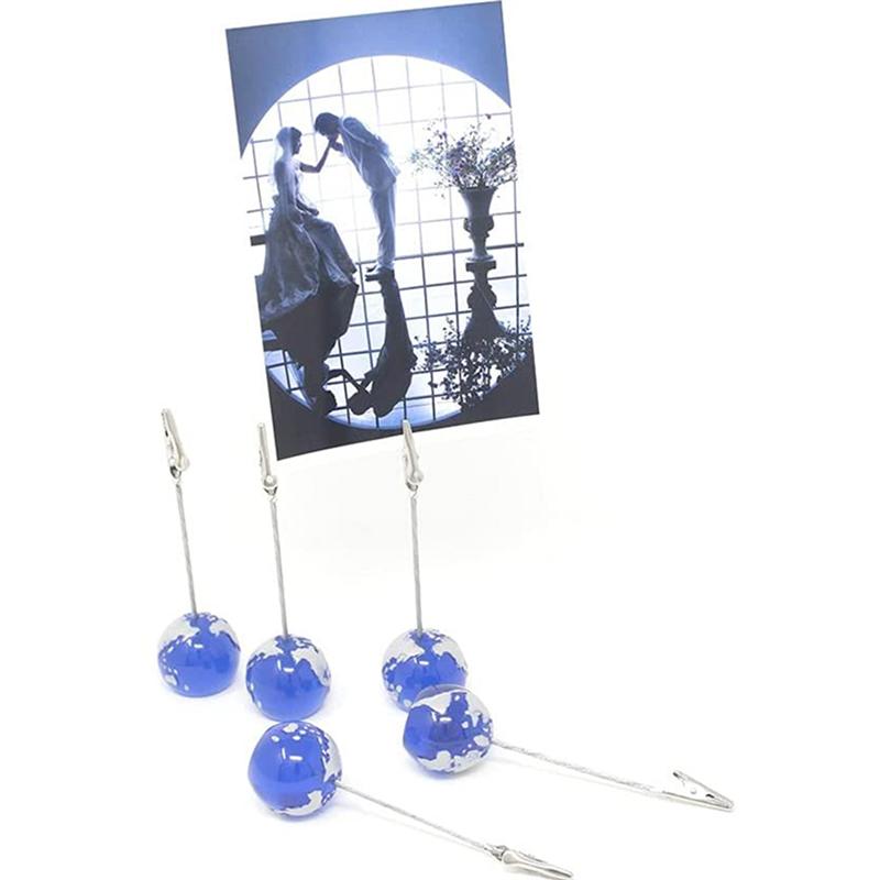 4pcs Photo Clips Unique Vertical Photo Clamps Decorative Photo Clips Desktop Decoration Metal Place Card Holder Party Supplies