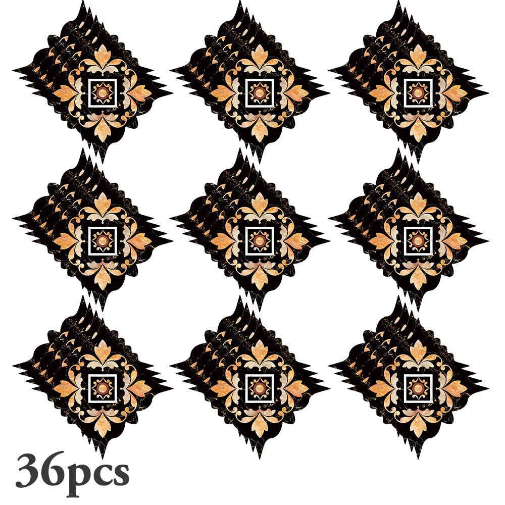 36Pcs Marble Waterjet Parquet Floor Tiles Diagonal Wall Sticker Removable Art Diagonal Floor Stickers Home Decorative: 03