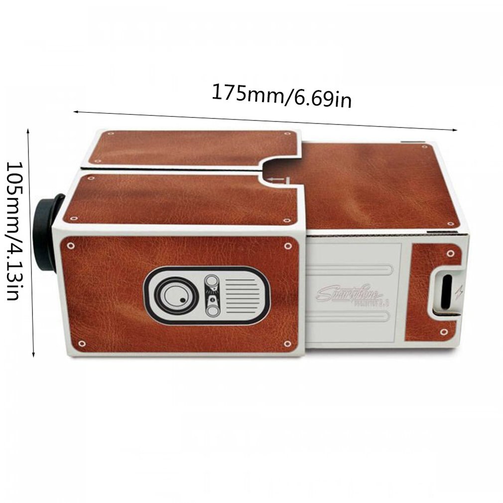 Mini Portable Cardboard Smart Phone Projector 2.0 Mobile Phone Projection for Home Theatre Audio &amp; Video Projector ACEHE