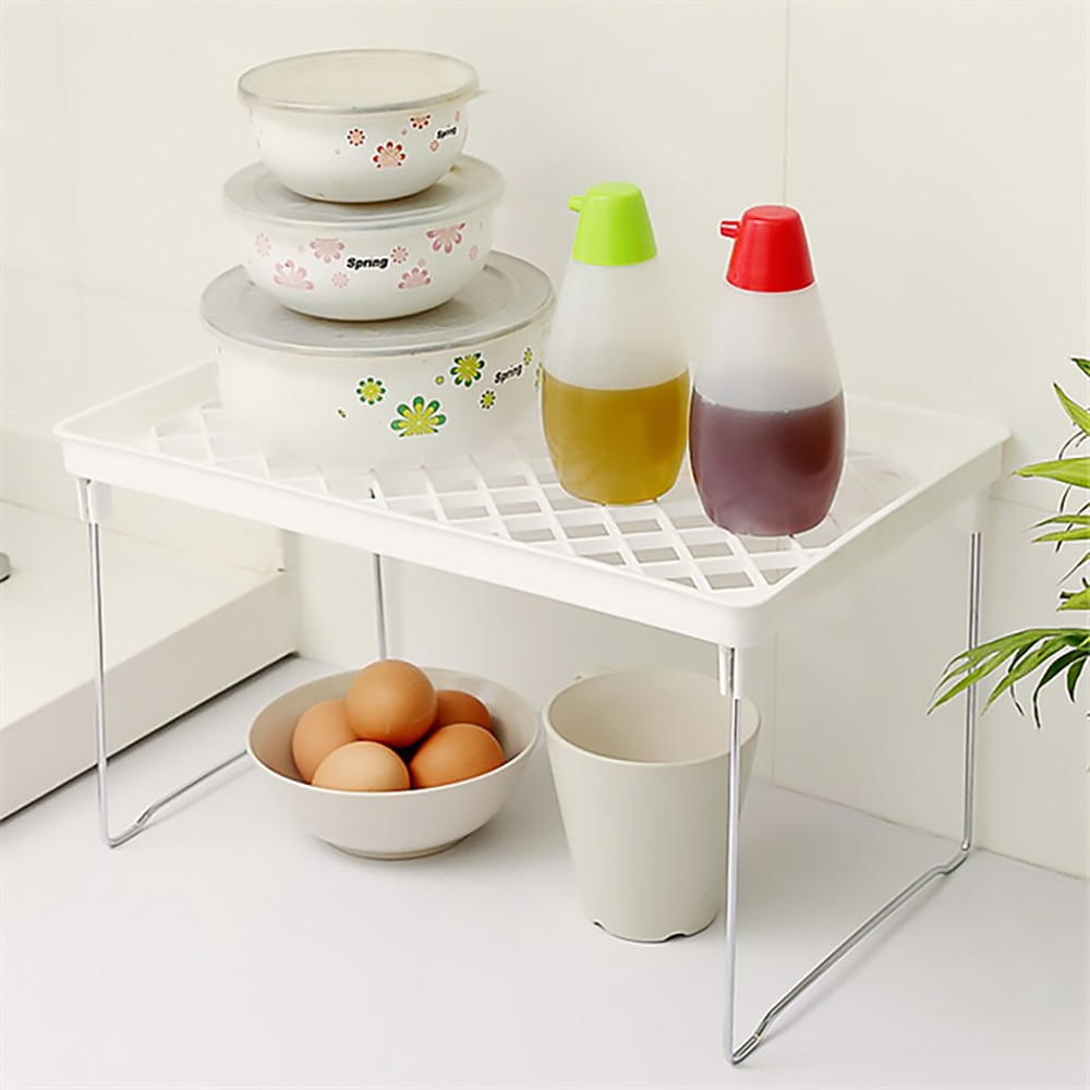 Kitchen Storage Rack Plastic Foldable Shelf Organizer For Kitchen Flavoring Kitchen Organizer Rack Cookware Spice Home Storage
