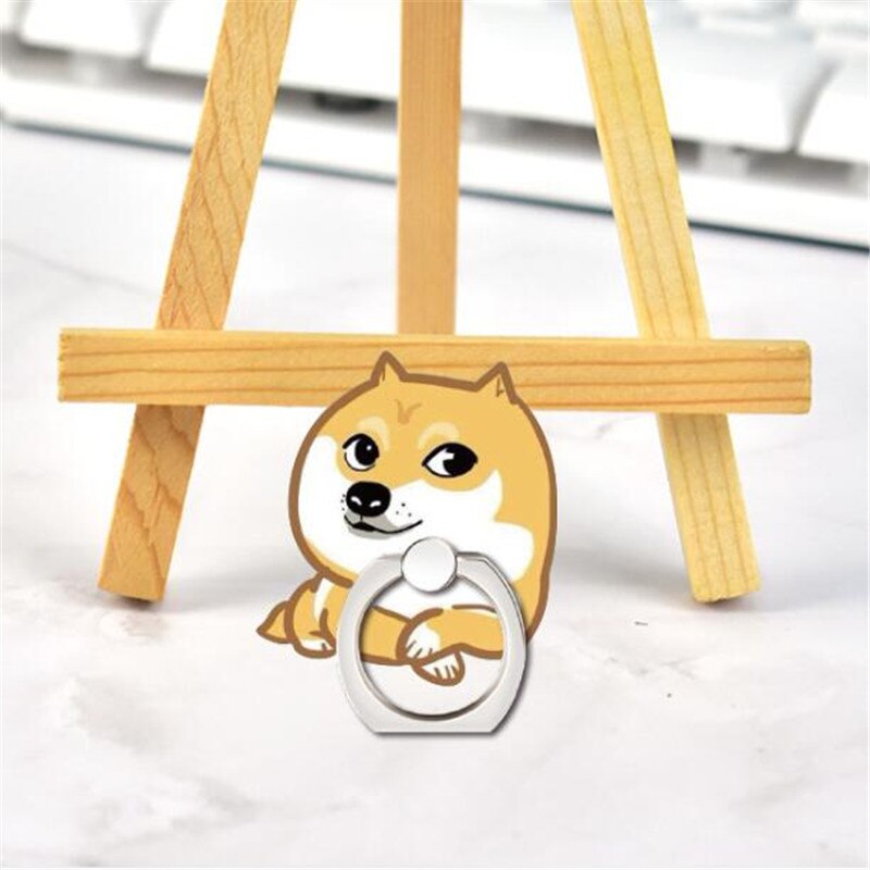 Animals Dog Corgi Pug Cat Finger Ring Phone Stand Holder Car Mobile Phone Holder Stand Suporte Celular For iPhone 11 All Phone: I