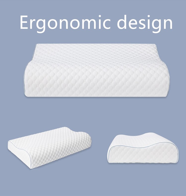 Almohada de contorno ortopédica de espuma viscoelástica, cojín ergonómico para dormir, con forma de onda central, Cervical, individual