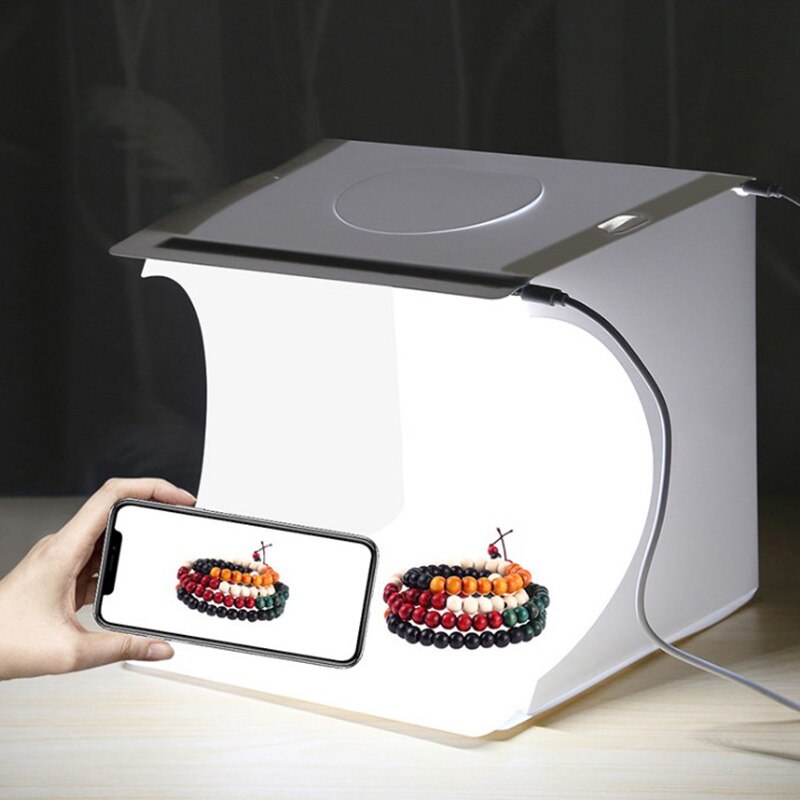 Folding Lightbox 20cm 30cm 40cm Portable Photography Photo Studio LED Softbox Background Kit USB Mini Light box for DSLR Camera