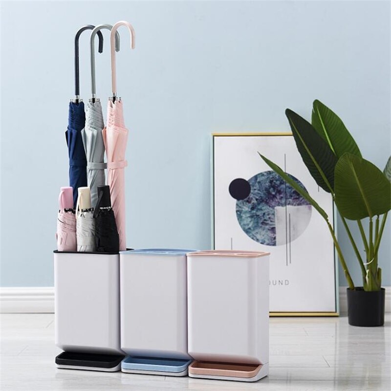 Long handle Umbrella Drying Holder 6 slots Umbrella Raincoat Draining Stand Box Home Office Organizer Space Saving
