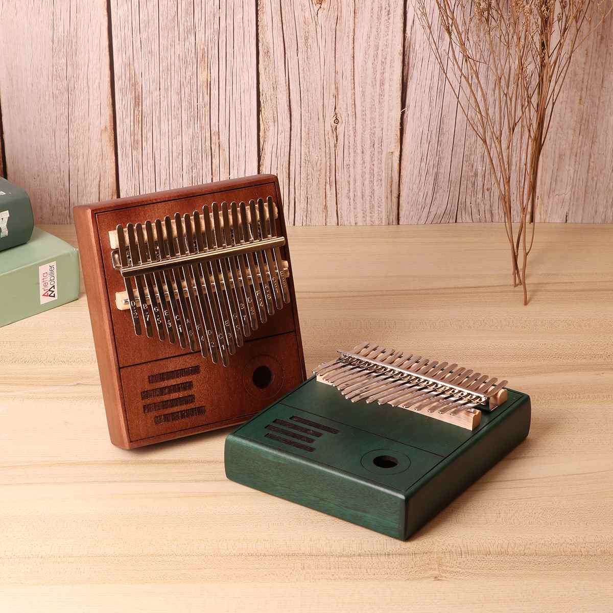 Kalimba 17 Key Thumb Piano Wood Mahogany Mbira Musical Instruments Kalimba Piano Music Box Calimba Karimba with Learning Book