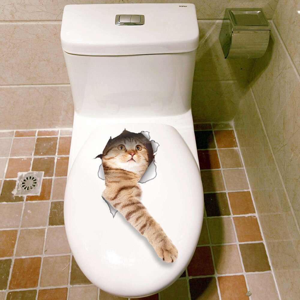 3D Wall Sticker Hole View Bathroom Living Room Home Decor Decal Wall Stickers