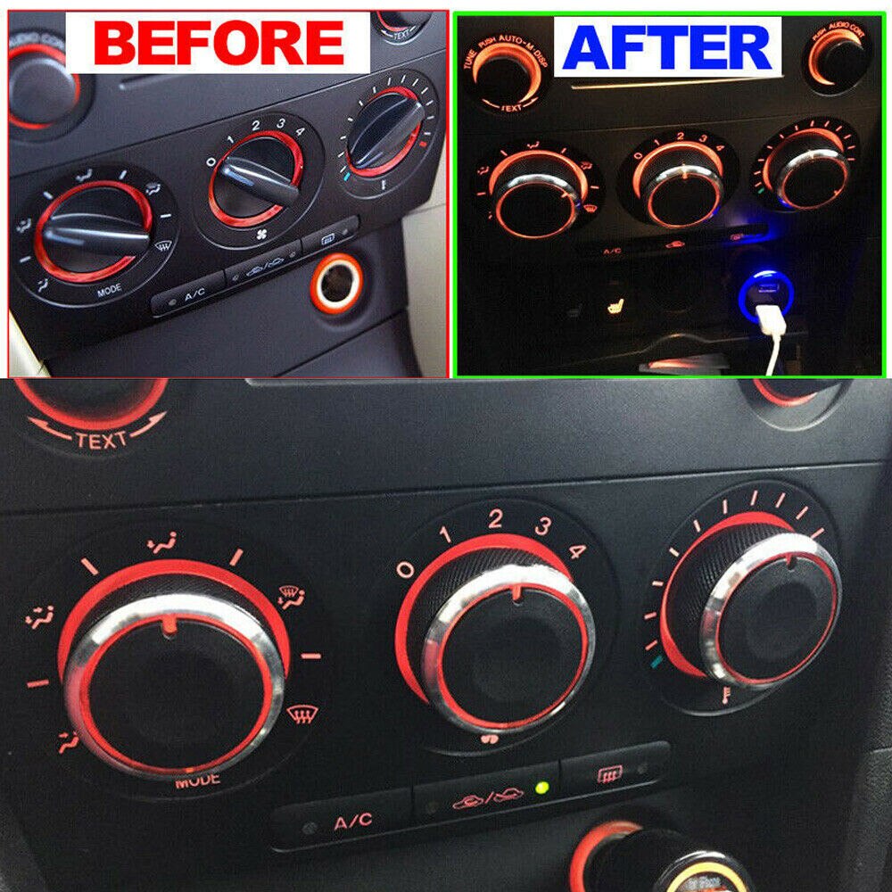 3pcs/set Knob Air Condition A/C Panel Control Switch For MAZDA 3 M3 2004 ​