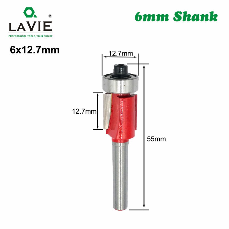 12pcs 6mm Shank Router Bit Set Trimming Straight Corner Beading Bits for Wood Milling Cutter Carbide Cutting Woodwork Tool 06011