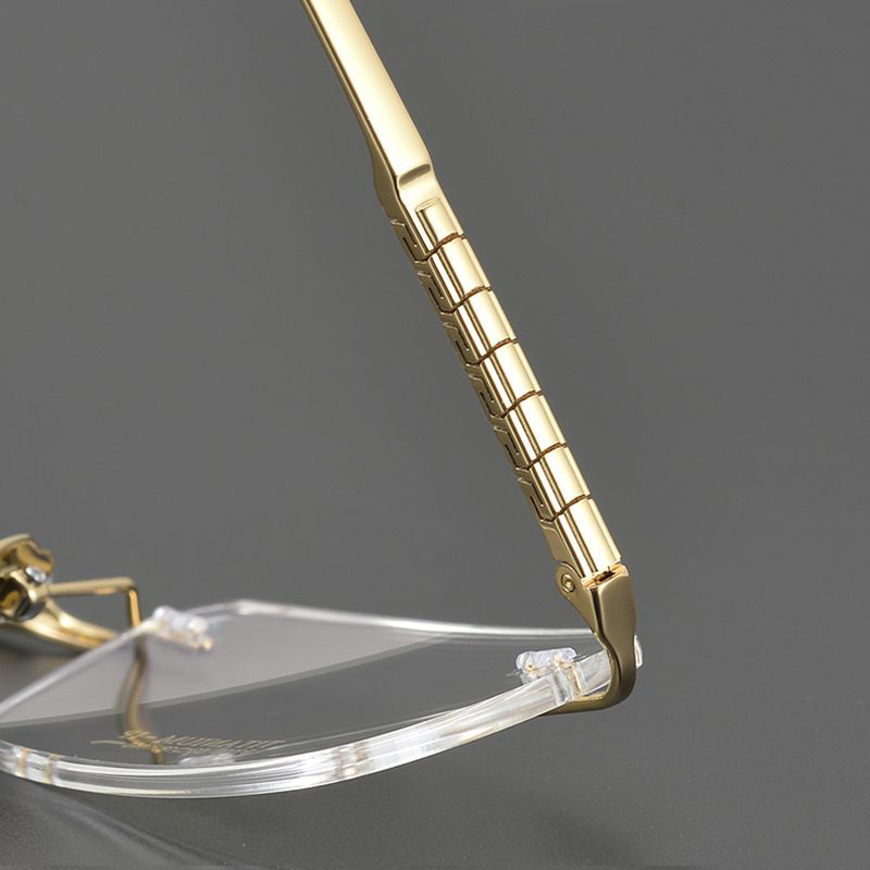 BCLEAR Titanium Rimless Glasses Frame Men Myopia Prescription Eyeglasses Frames Luxurious Brand Square Spectacles