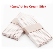 40Pcs/Lot Wooden Ice Cream Sticks Pop Popsicle Wood Sticks Art Crafts Ice Cream Tools Kids Handwork