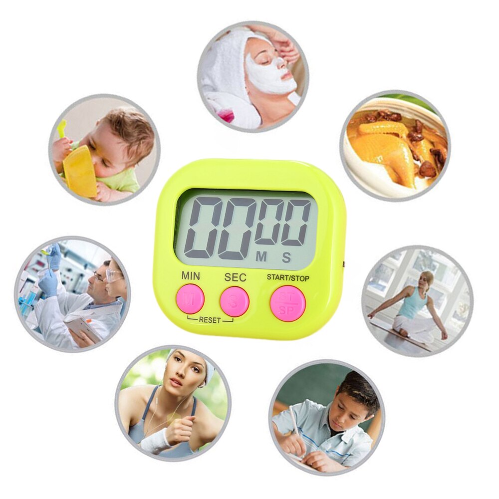 LCD Screen Kitchen Timer Baking Timer Alarm Clock for Cooking Baking Sports Games Student Examination Electronic Reminder
