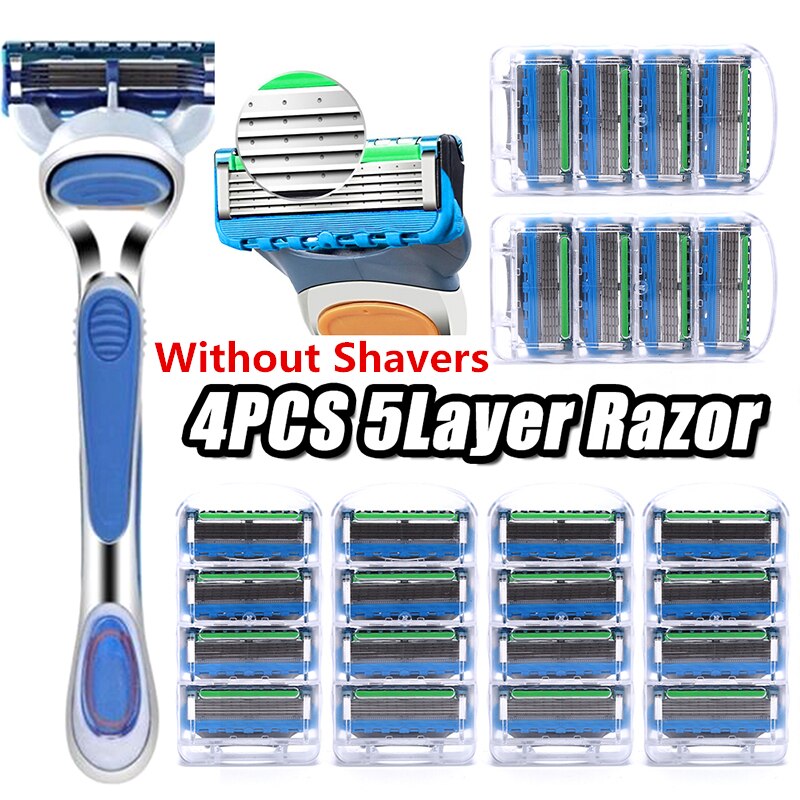 4 Stuks Goede Mannen Veiligheid Scheermesjes Gezichtsverzorging Handleiding Scheren Blades Cassette