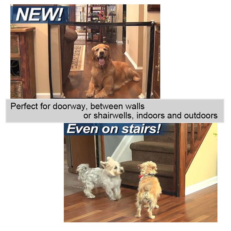 Magic Pet Gate for Dog Folding Pet Gate Mesh Retractable Safeguard