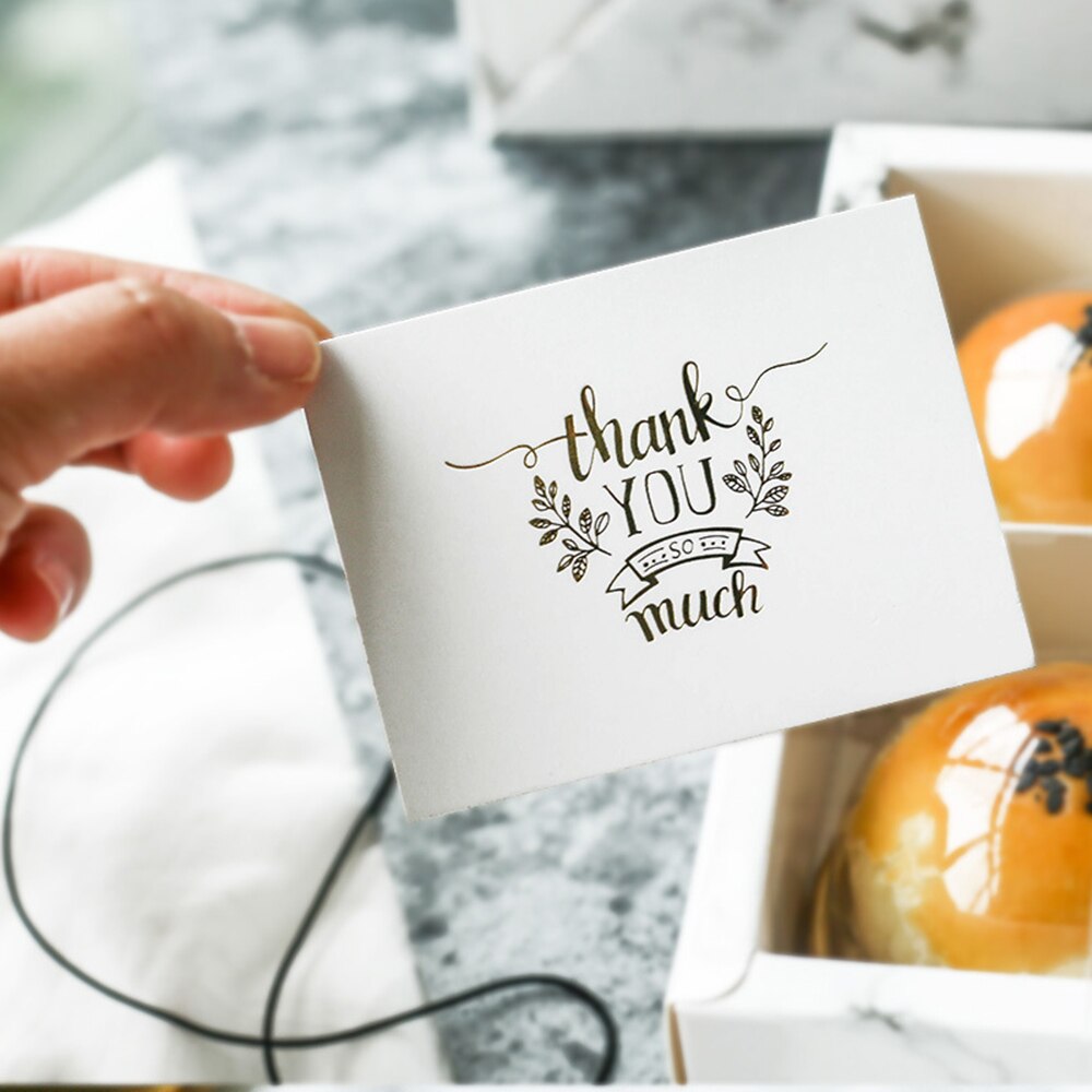 50Pcs Mini White Greeting Card Thank You Cards DIY Handwriting Message Blank Postcard Happy Birthday Wedding Party Decor
