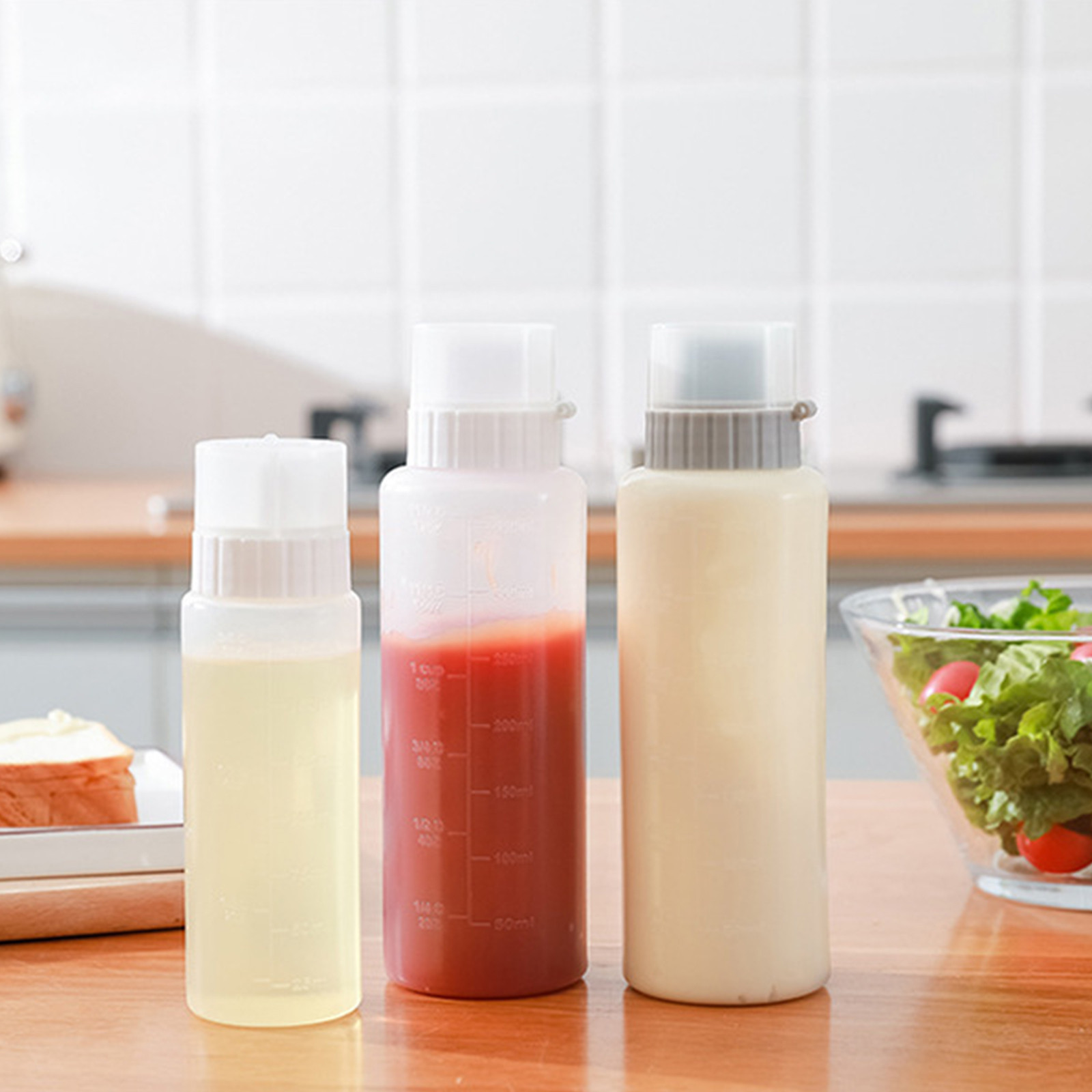 Saus knijpfles, plastic ketchupfles, saus honing dispenser, container voor keukenkruiden, olijfolieflessen