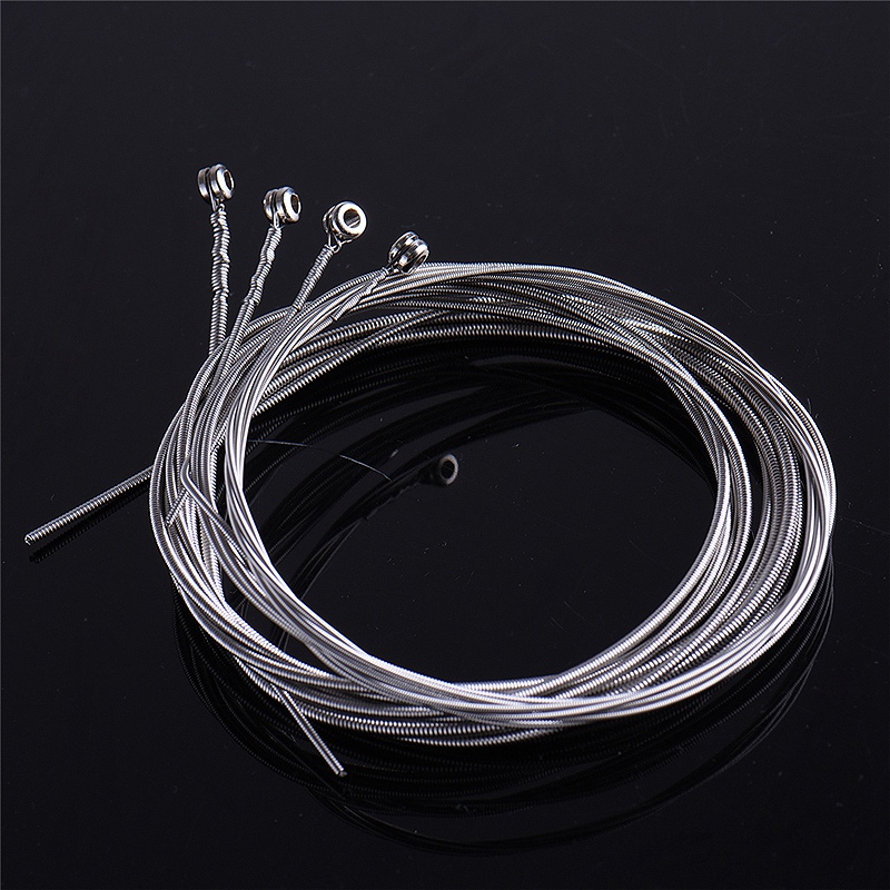 4 Pcs Stainless Steel Bass Strings Bass Guitar Parts Accessories Guitar String Silver Plated Gauge Bass Guitar Music Accessories