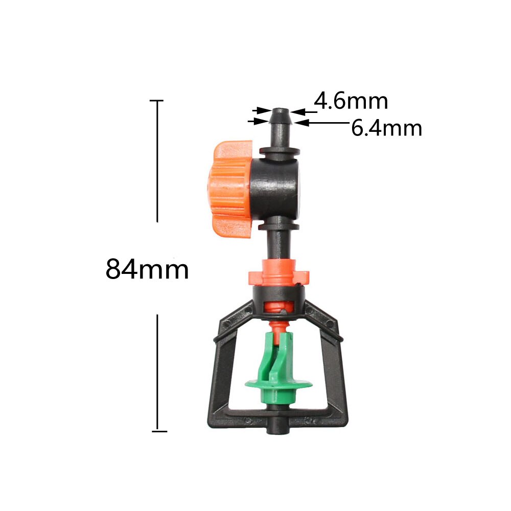 5Pcs Greenhouse 360 Refraction Micro Nozzle Garden Drip Irrigation Misting System Hanging Humidifier Sprayer w 4/7mm Barb: Blue