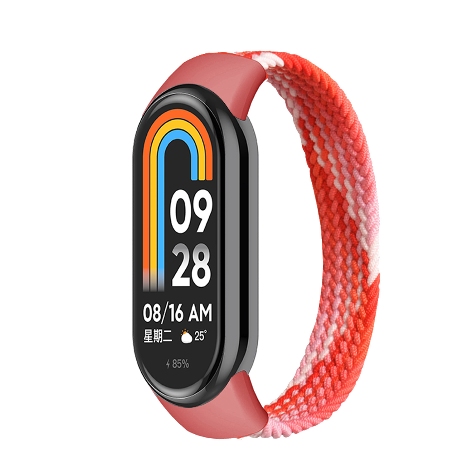 Braided Solo Loop for Xiaomi Mi Band 9 Strap Replacement accessories Elastic Nylon Watchbands correa bracelet for Miband9 8 NFC: RED / 2 - 3.9 Inches