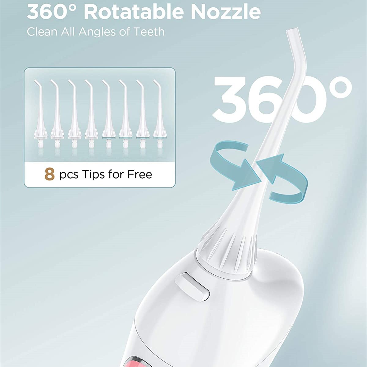 Fairywill tann tenner renser vanntett stor kapasitet elektrisk waterpik muntlig irrigator oppladbar bærbar flosser jetfly