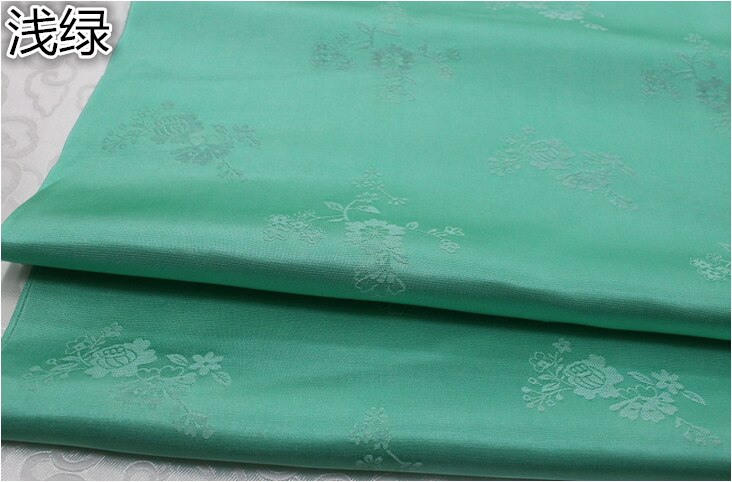 Cf788 blommor traditionell kinesisk sidenbrokad tyg kinesiska bröllopskläder örngott tyger gör-det-själv-material hemtextilier: Ljusgrön