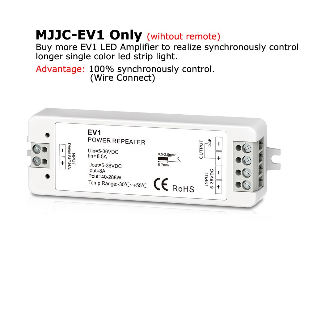 Led -himmennin 12v 5v 24v 36v pwm langaton rf -himmenninkytkin pois päältä 2.4g kauko -himmentimellä yksiväriseen led -nauhavaloon