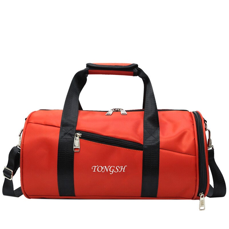 Heren reistas schoudertas tonvorm unisex hoge capaciteit reistas casual nylon handtassen hand reizen fitness tassen  xa813wb: Oranje