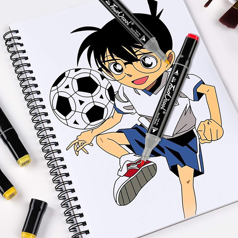 12/48/60/80 farvemarkører manga tegnetuscher pen alkoholbaseret skitse, giftfri, olieagtig twin pensel pen kunstforsyninger