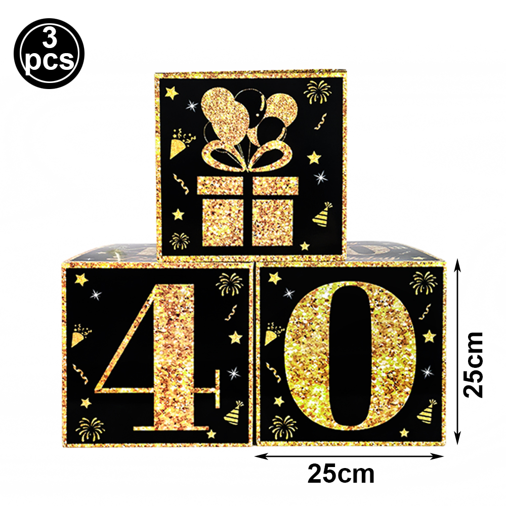 Decoraciones para de cumpleaños de 40 años, pancarta de papel para feliz 40 cumpleaños, globos de látex de 12 pulgadas, suministros colgantes para de 40 cumpleaños