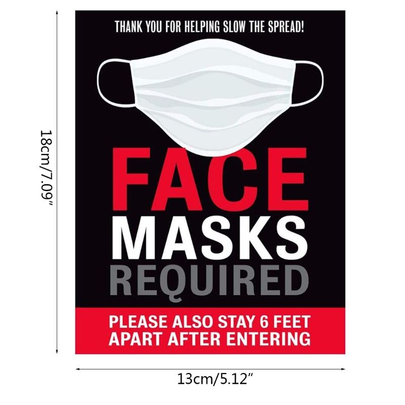 Face Mask Required Sign. Face Covering Required for Entry Sign Helps Keep Your Business Safe. Easy to Install and Works