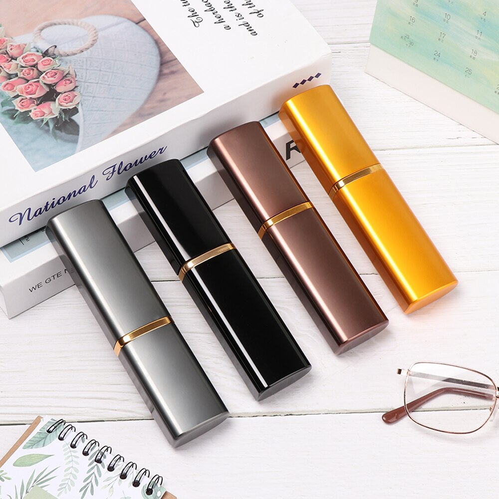 Alumina blyant vase briller boks kvinder mænd metal mini bærbare læsebriller solbriller etui briller tilbehør
