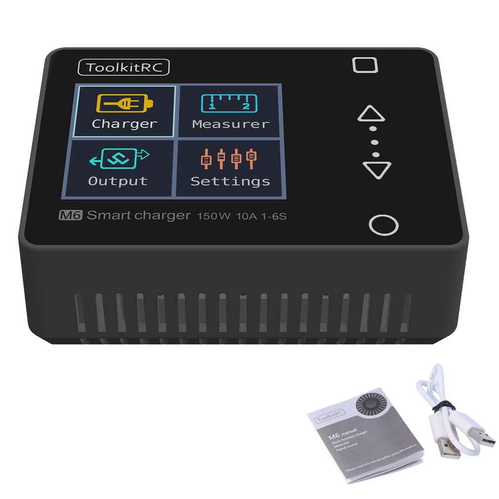 in Lagerbier ToolkitRC M6 Servo Tester Werkzeug 150w 10A DC Ausgang 1-6s Farbe Bildschirm Multi-funktion Ladegerät Und diagnostizieren V2