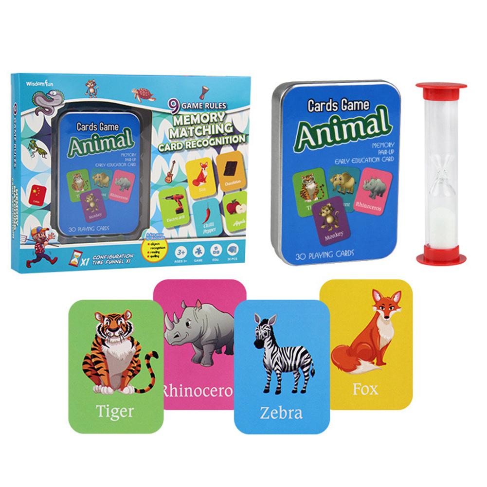 30 Sheets English Game Card Memory Training Intelligence Cultivation Card For Adult Children Party Multi-Functional Hobby Toy: Black