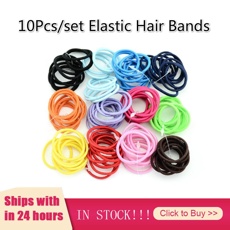 10Pcs Baby Girls Candy Colors Rubber Bands Children Elastic Hair Bands Ponytail Holder Kids Hair Accessories Headband Bebes