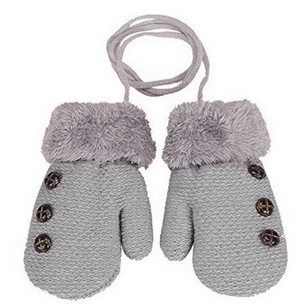 Manoplas de lana para niños de 1 a 3 años, guantes de punto para bebé, cuerda cálida, novedad