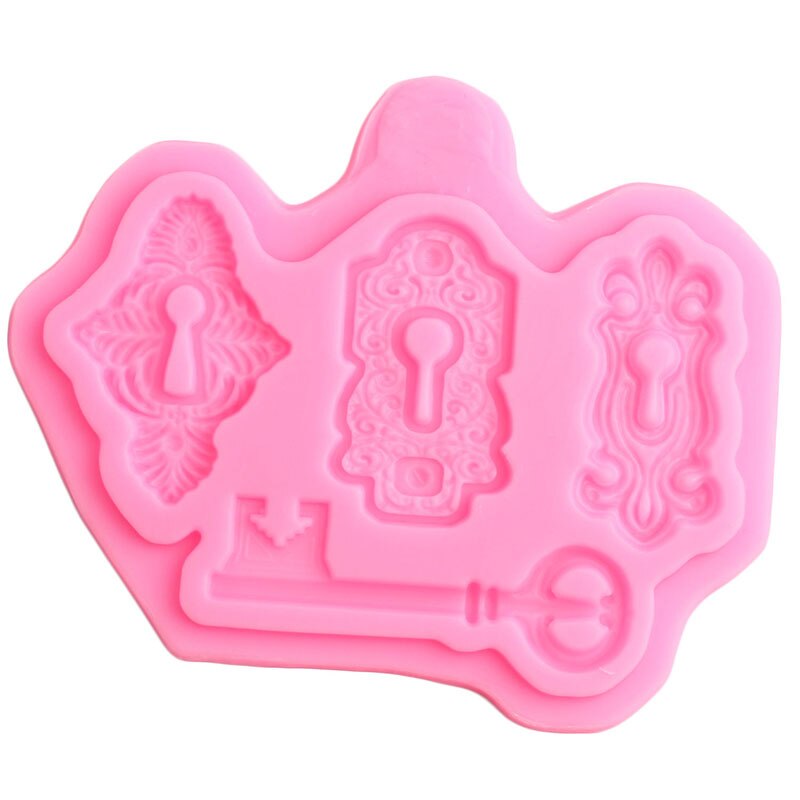 Antique Key Lock Plate Silicone Mold Steampunk Cupcake Topper Fondant Cake Decorating Tools Candy Clay Chocolate Gumpaste Moulds