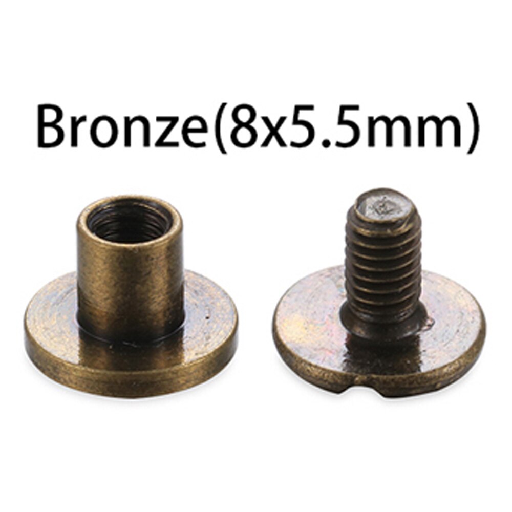 20Pcs Schraube Nagel Nieten Für Leder Handwerk Gürtel Feste Messing Nagel Nieten Schrauben Tuch Taste Dekoration Nagel DIY sammelalbum: bronze 8x5.5mm