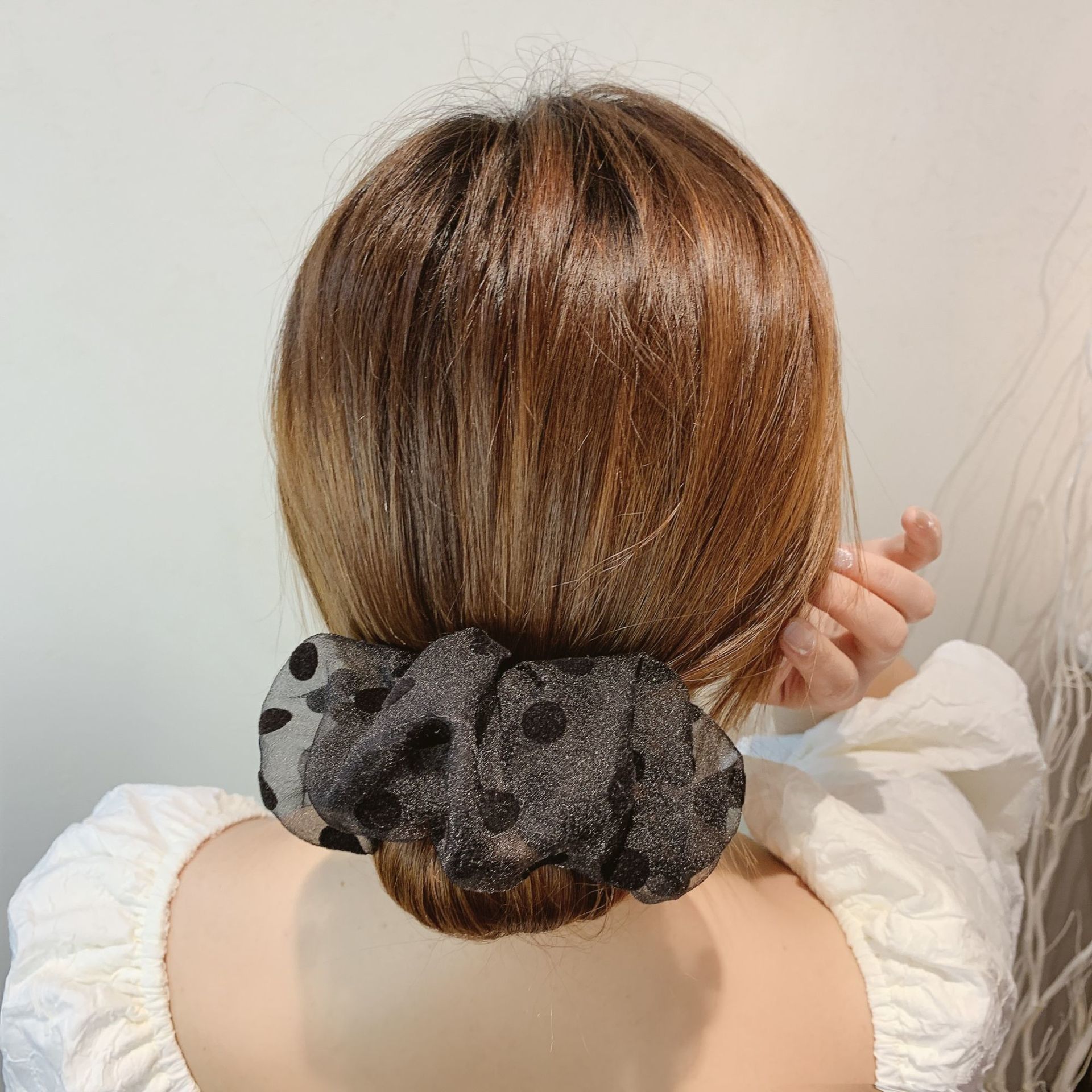 DIY Hair Style Tool Hair Disc Device Female Korean Student Lazy Artifact Wild Polka Lace Dot Headdress: B