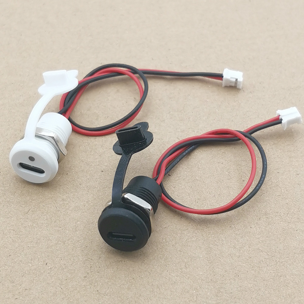 1-8 Uds USB tipo C 1.5A toma de carga tipo entrada con tuerca M11 tapa impermeable puerto de alimentación USB-C conector hembra de TYPE-C